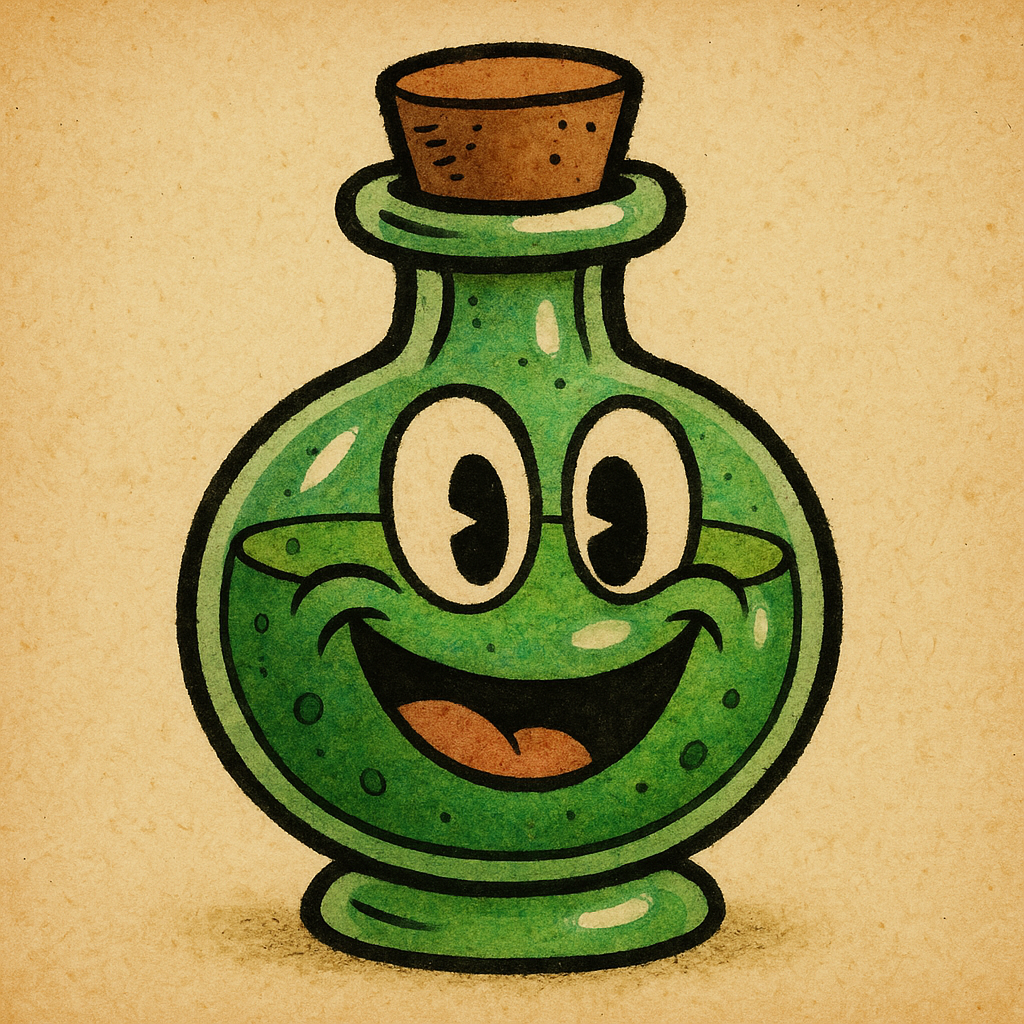 Green potion bottle