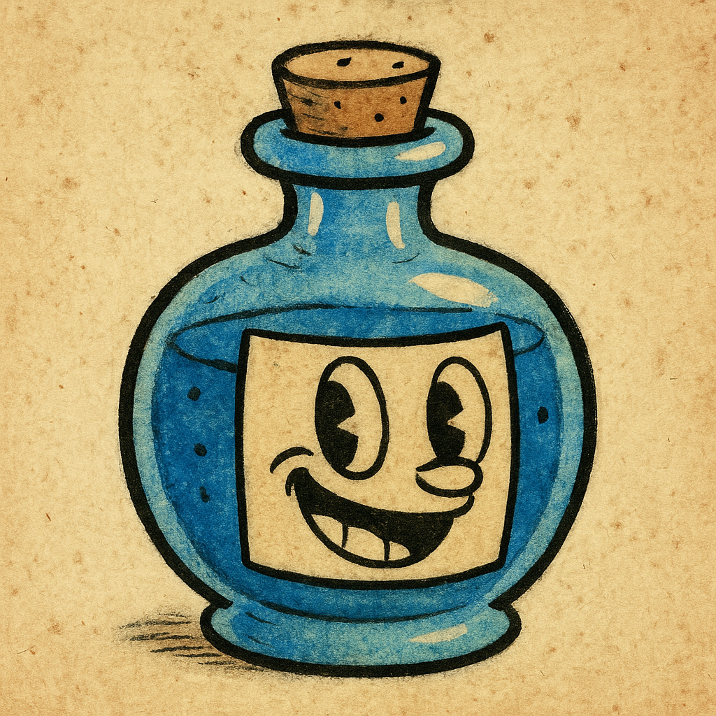 Blue potion bottle